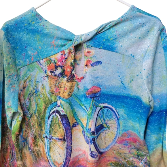 Leoma Lovegrove Bicycle Back Keyhole Twist Top Size PM - Picture 5 of 14